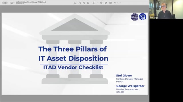 The Three Pillars of IT Asset Disposition; Vendor Checklist