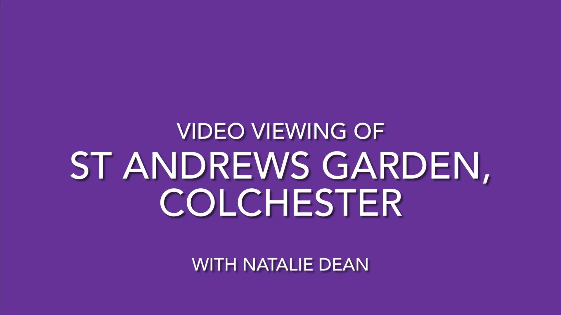 Video Viewing of St Andrews Garden, Colchester on Vimeo