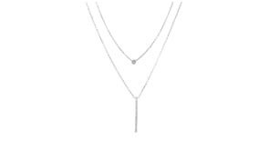 20 ct. t.w. Diamond Linear Layered Necklace in Sterling Silver