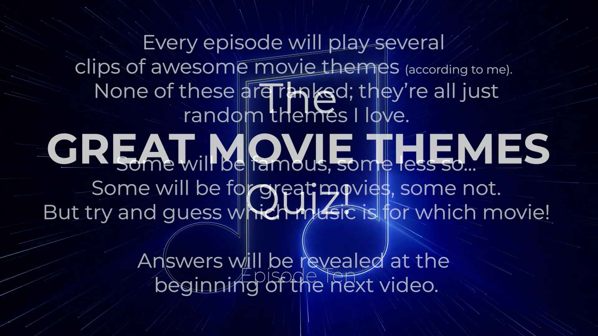 The Great Movie Theme Quiz Episode 10 on Vimeo