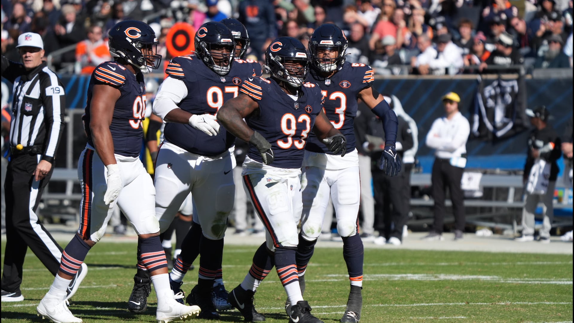 Bears Offensive Huddle Orange Uniforms - Marquee Sports Network