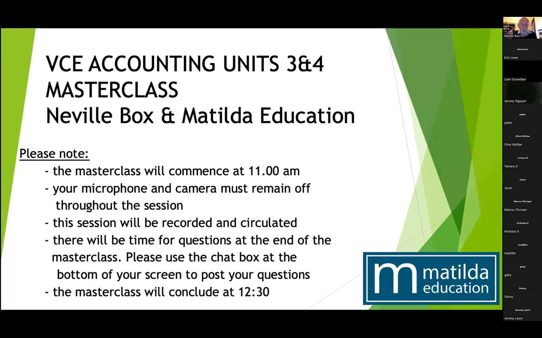 VCE Accounting 3&4 Student Exam Masterclass October 2023 hosted by Neville Box on Vimeo