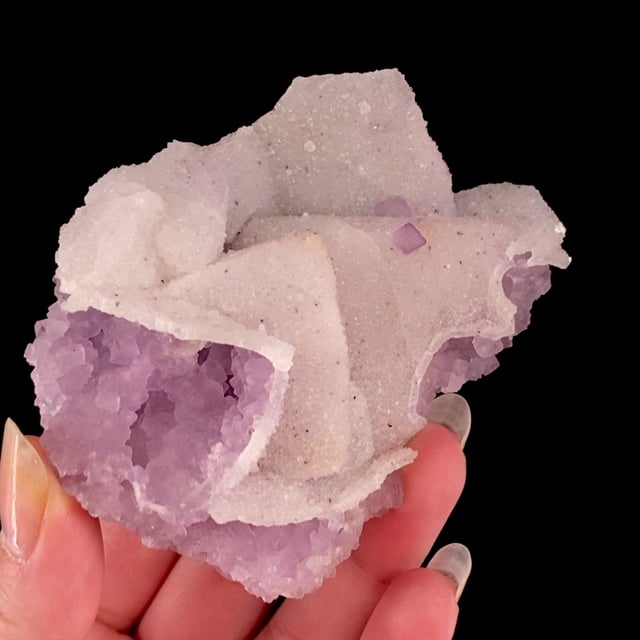 Fluorite with Quartz "casts" after Calcite