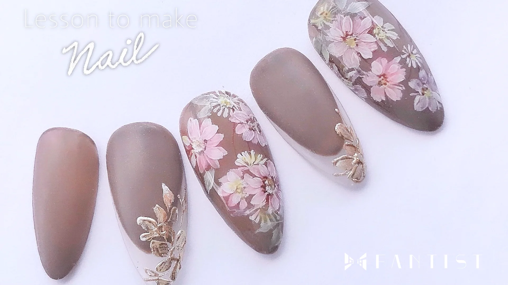 【オーダー】お花ネイル 1回完結レッスン】奥行きお花ネイルのやり方【ドライフラワー編