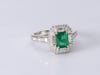 Emerald-Cut Emerald &amp; Diamond Ring in 18K White Gold &#40;3/4 ct. tw.&#41;