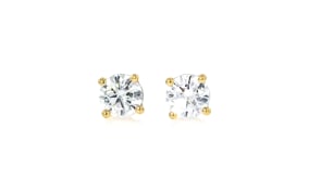 50 ct. t.w. Lab-Grown Diamond Stud Earrings in 18kt Gold Over Sterling