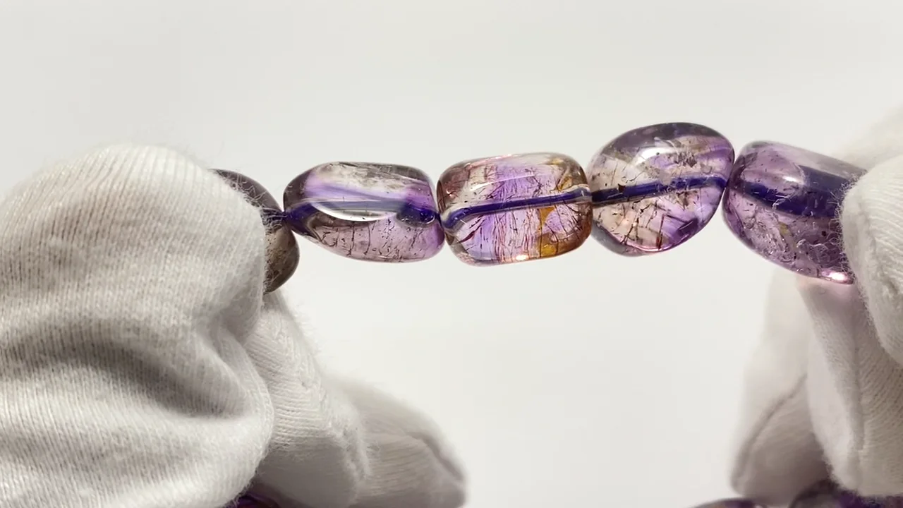 動画】【1点もの】アメジストエレスチャルAAA- タンブル 1連(ブレス