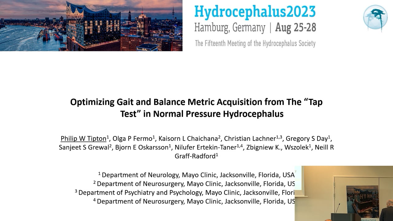 S16. Philip Tipton - Optimizing Gait and Balance Metric Acquisition from The “Tap Test” in Normal Pressure Hydrocephalus