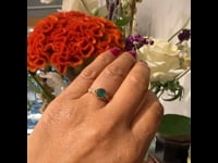Diamond Emerald 9k Solitaire Ring 14518-8352