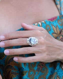Anillo Nido Plata 925 Madreperla Abalón