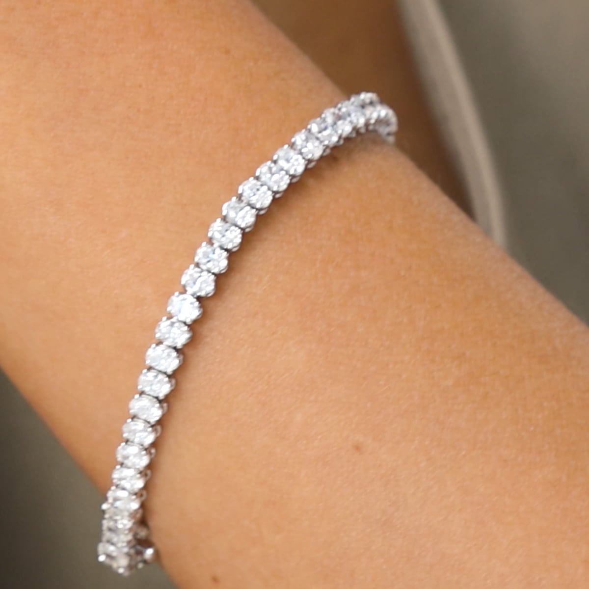 product video for 7 ctw Oval Lab Grown Diamond Tennis Bracelet - 8 Inches