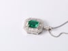 Emerald-Cut Emerald &amp; Diamond Pendant in 18K White Gold &#40;1 ct. tw.&#41;