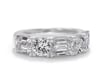 Round &amp; Emerald-Cut Diamond Five-Stone Band in 14K White Gold &#40;4 ct. tw.&#41;