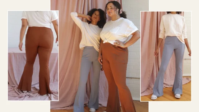 The Nash flared leggings sewing pattern, by Seamwork