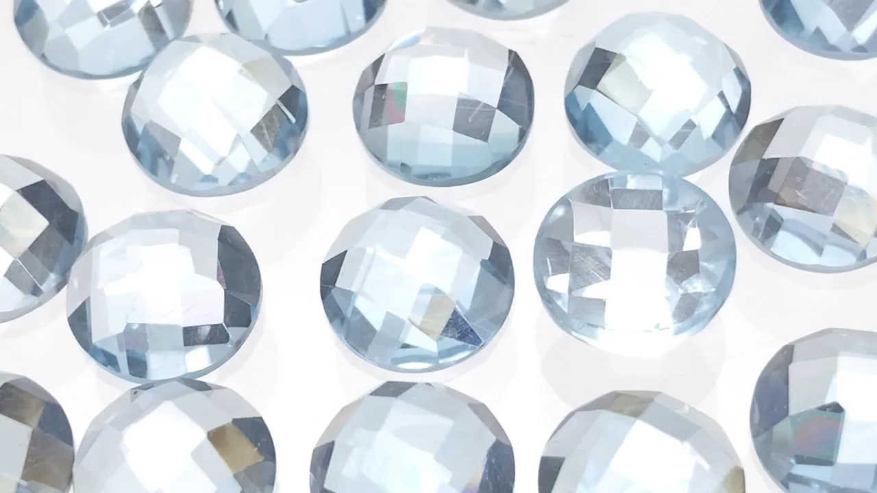 動画】宝石質スカイブルートパーズAAA ルース ラウンド カボション
