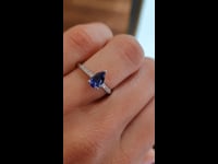 1982706 Purple Blue Sapphire Solitaire Ring