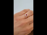 1982705 Natural Round Ruby Halo Ring