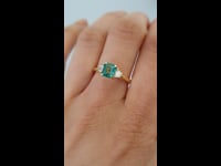 Trapezoid Diamonds and Emerald Ring 1982702