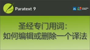 圣经专门用词：如何编辑或删除一个译法