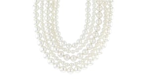 4-10mm Shell Pearl Layered Necklace with Sterling Silver