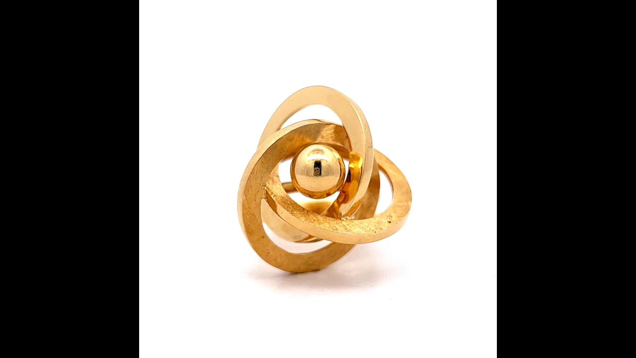 Gyroscopic Cocktail Ring in 18k Yellow Gold – Filigree Jewelers