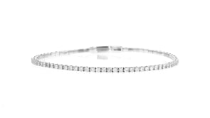 1.00 ct. t.w. Diamond Tennis-Style Flexible Bangle Bracelet in 14kt White Gold