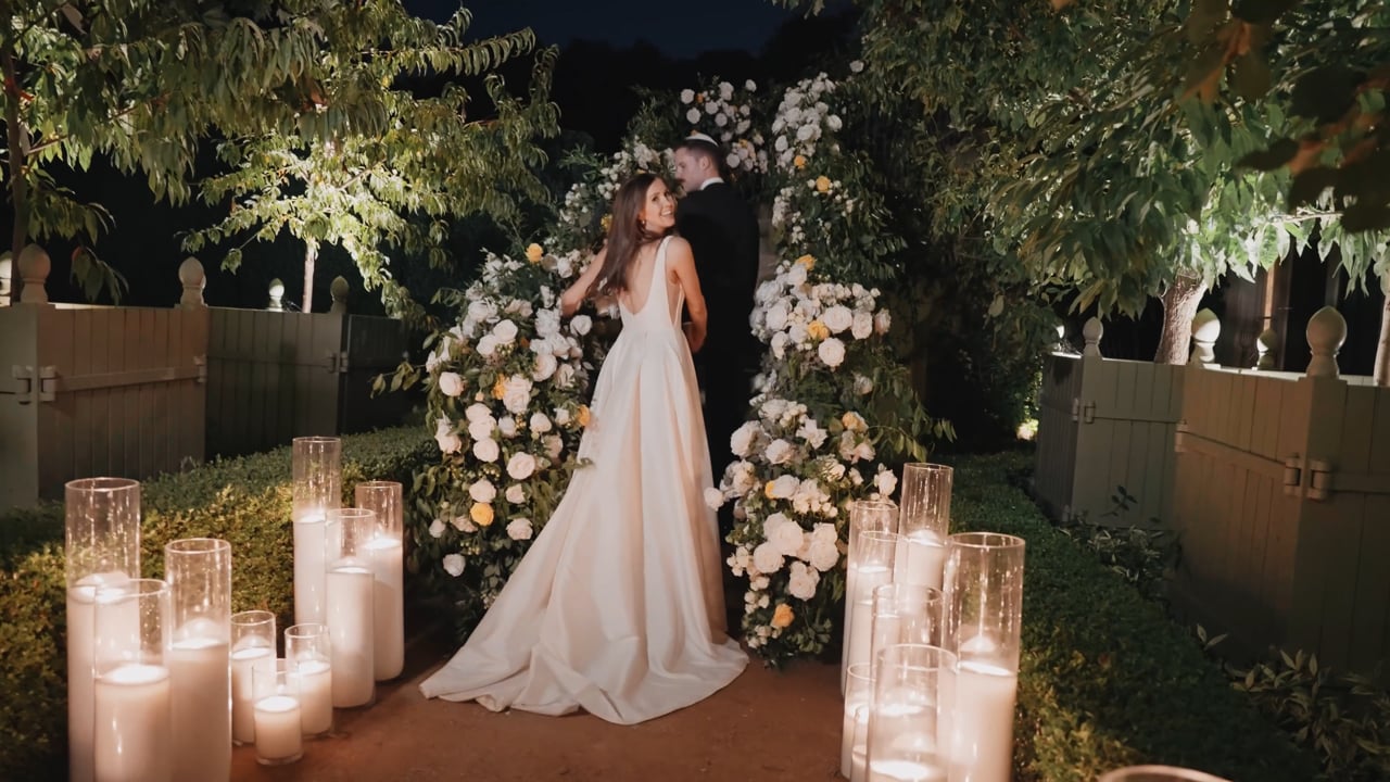 Poster for Jennifer and Ethan’s California Wedding Film