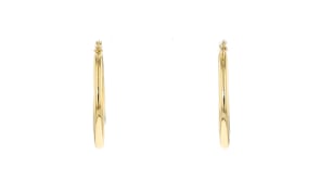 14kt Two-Tone Gold Oval Hoop Earrings