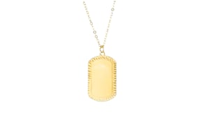 Italian 14kt Yellow Gold Personalized Dog Tag Pendant Necklace