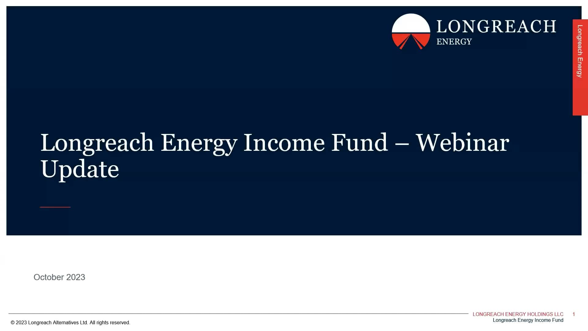 Longreach Energy Fund October 2023 on Vimeo