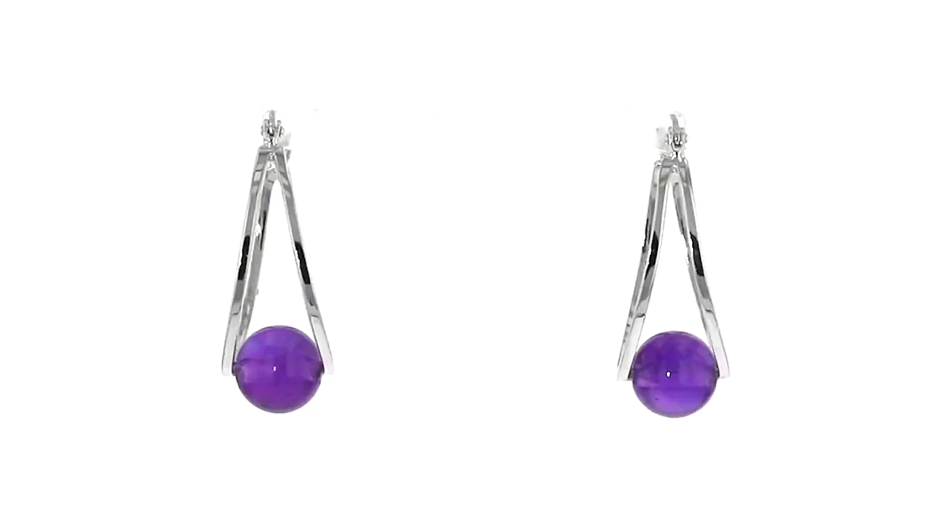1.40 ct. t.w. Amethyst Double-Hoop Earrings in Sterling Silver