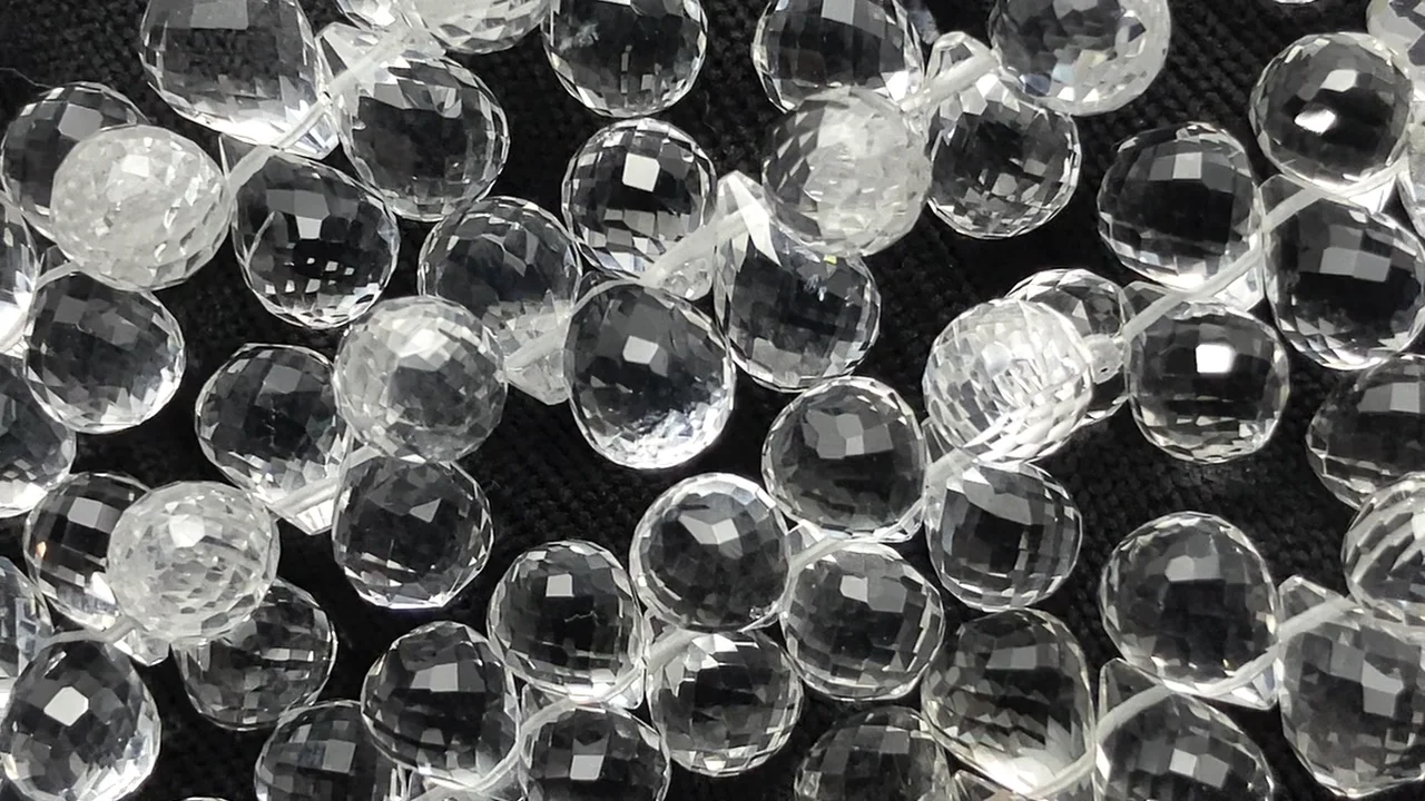 クリスタル ドロップ ブリオレットカット 10×7×7mm｜天然石ビーズの卸