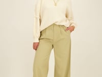 Beige sweater with jacquard sleeves