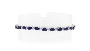 6.50 ct. t.w. Sapphire Bracelet with Diamond Accents in Sterling Silver