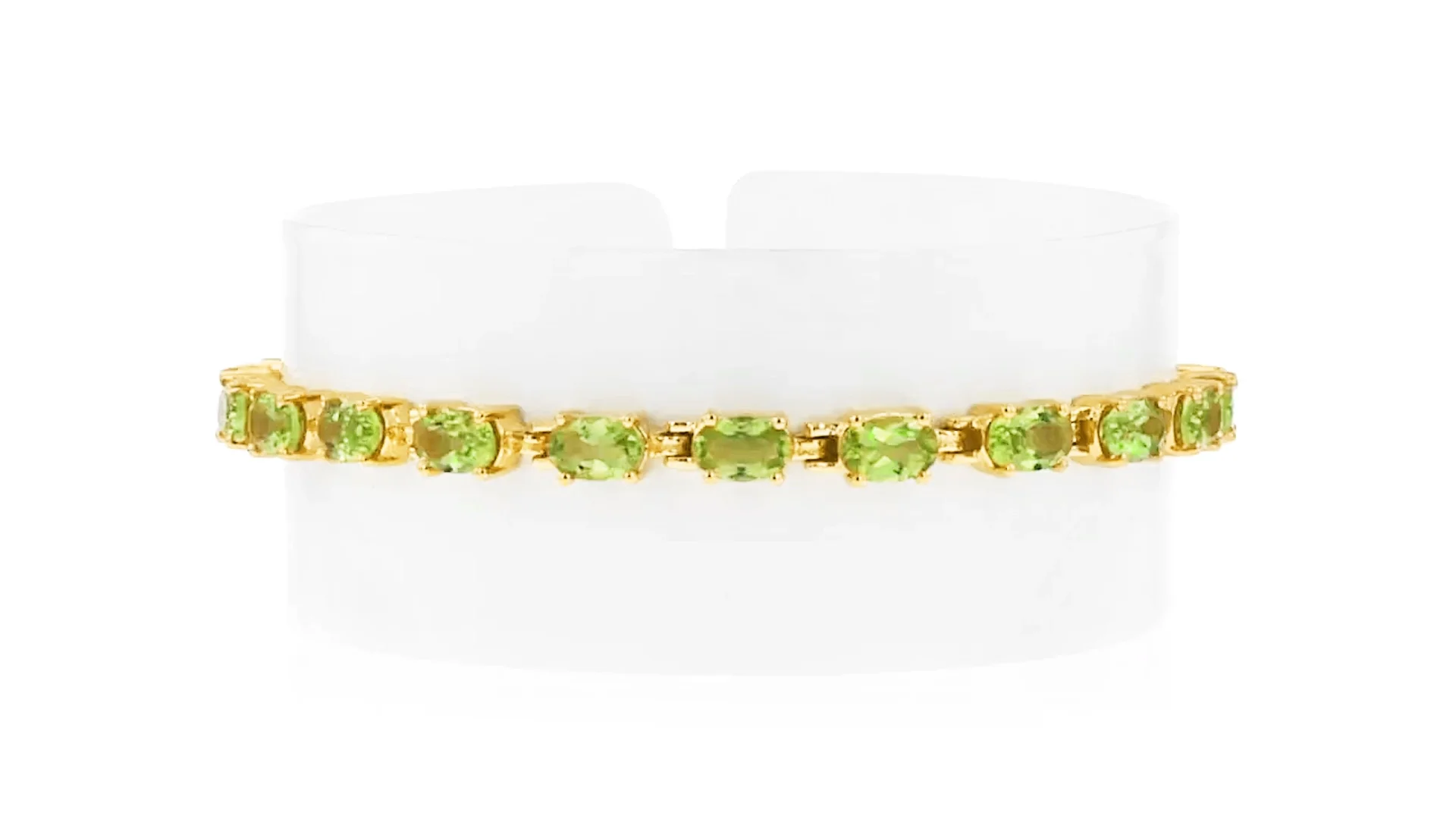 8.50 ct. t.w. Peridot Tennis Bracelet in 18kt Gold Over Sterling