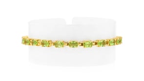 8.50 ct. t.w. Peridot Tennis Bracelet in 18kt Gold Over Sterling with Magnetic Clasp