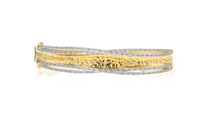 25 ct. t.w. Diamond Bangle Bracelet in 18kt Gold Over Sterling