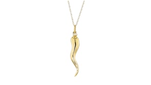 14kt Yellow Gold Italian Horn Pendant Necklace