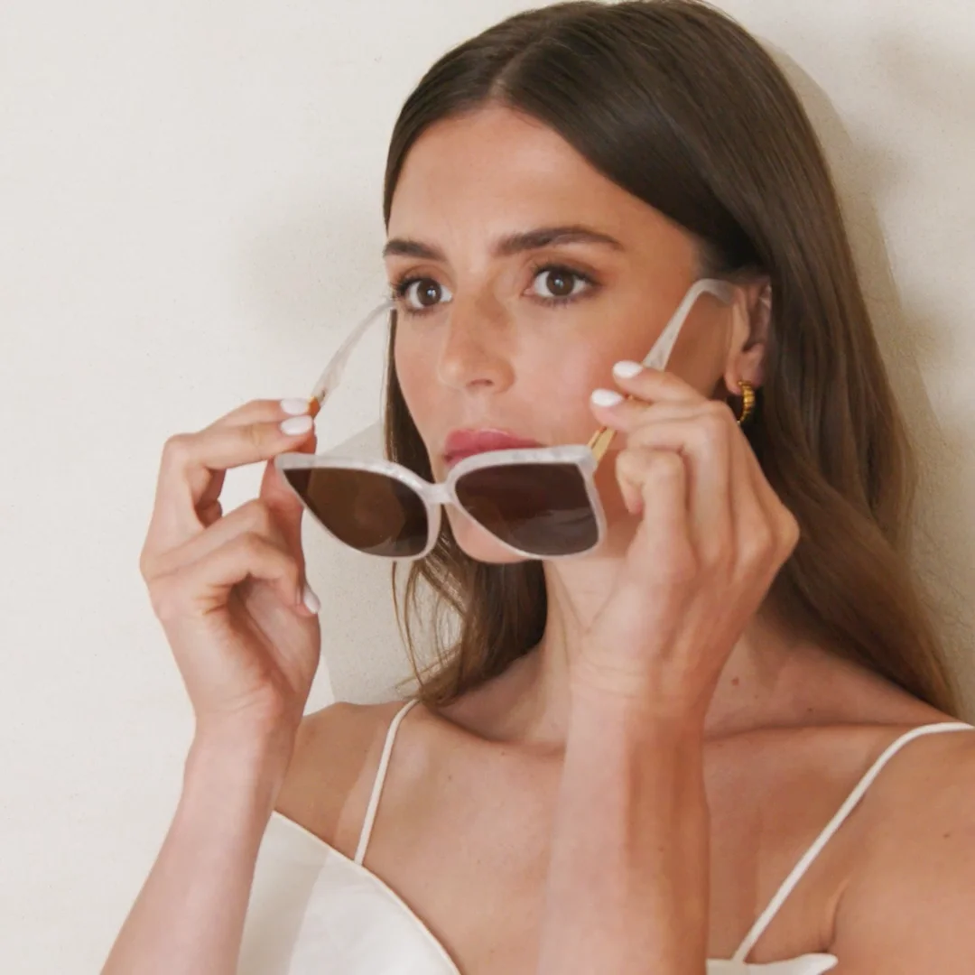 Savannah White Marble Sunglasses | Katie Loxton