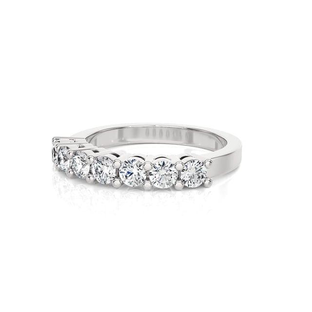 Bague alliance avec diamants synthétiques de 0.70 carat en or blanc