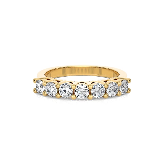 Bague alliance avec diamants synthétiques de 0.70 carat en or jaune