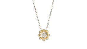 15 ct. t.w. Diamond Flower Necklace in 14kt Yellow Gold