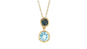 3.20 ct. t.w. London and Sky Blue Topaz Pendant Necklace in 18kt Gold Over Sterling