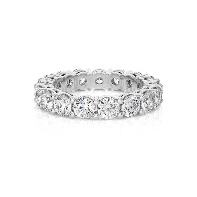 Bague alliance avec diamants synthétiques de 3.40 carat en or blanc