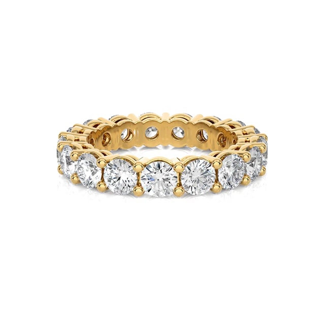 Bague alliance avec diamants synthétiques de 3.40 carat en or jaune