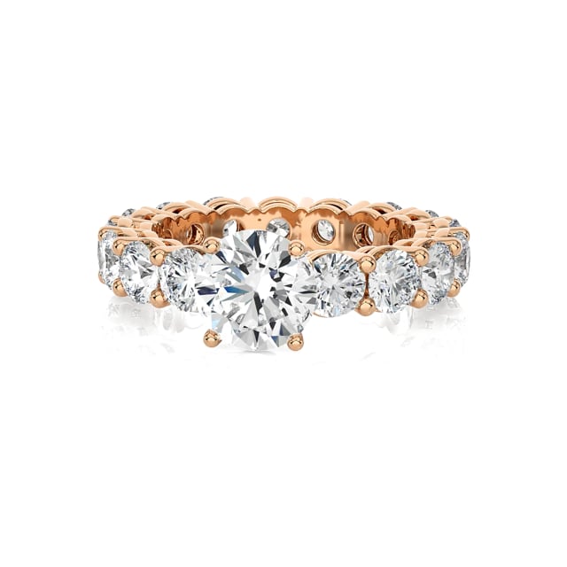1.50 carat bague solitaire en or rouge avec diamants synthétiques ronds