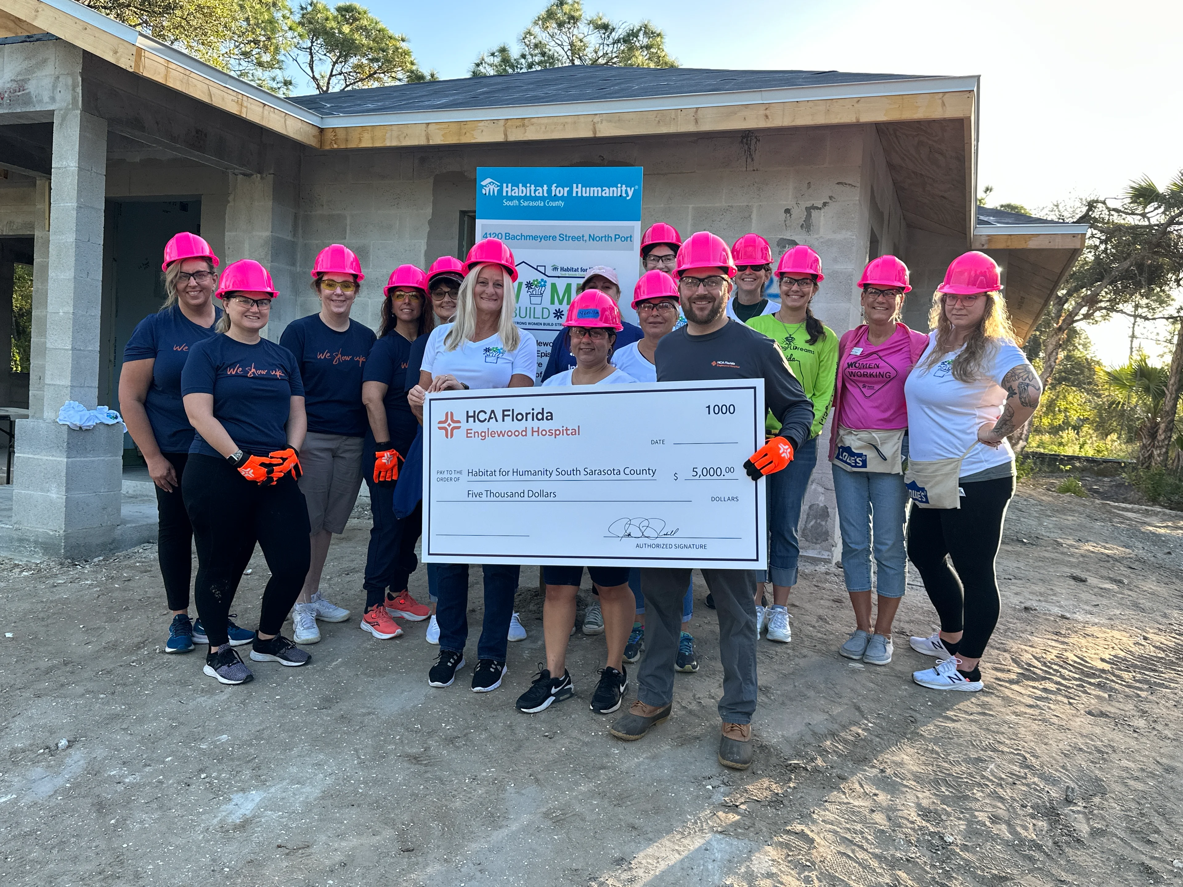 HCA Florida Englewood Hospital donates 5000 to Habitat for Humanity