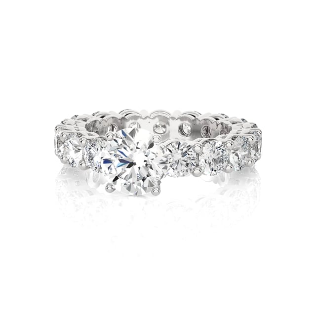 1.50 carat solitaire ring in white gold with round lab grown diamonds