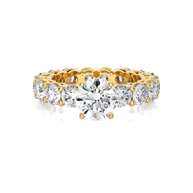 1.50 carat bague solitaire en or jaune avec diamants synthétiques ronds