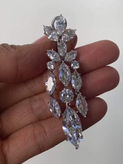 3 MARQ TOP W/ 3 ROW OF RDSW/PEARS - EF701